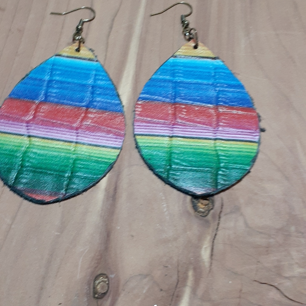 💕3/15💕 Faux leather earrings